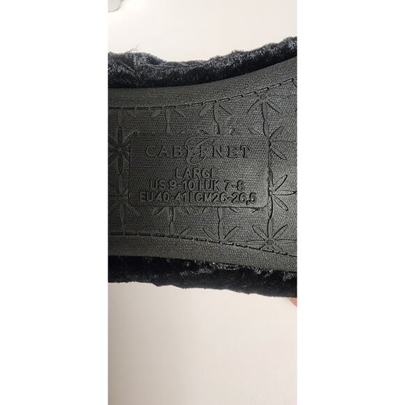 Cabernet Slippers Black/Gray Velvet Size Large  9-10 - Picture 7 of 7